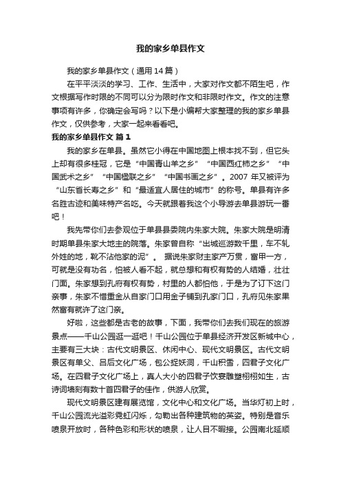 我的家乡单县作文（通用14篇）