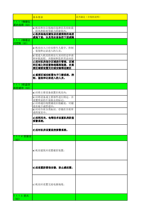 等保测评表单-三级安全管理类