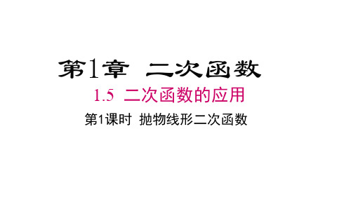 湘教版九年级下册数学精品教学课件 第1章 二次函数 第1课时 抛物线形二次函数