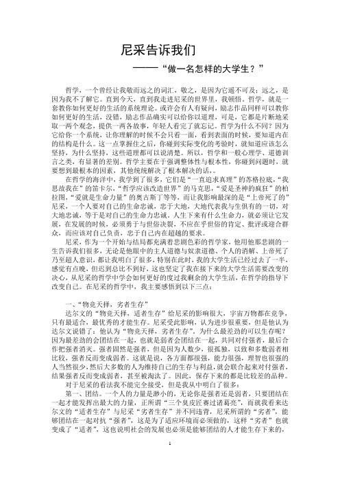 尼采教会了我做一名怎样的大学生