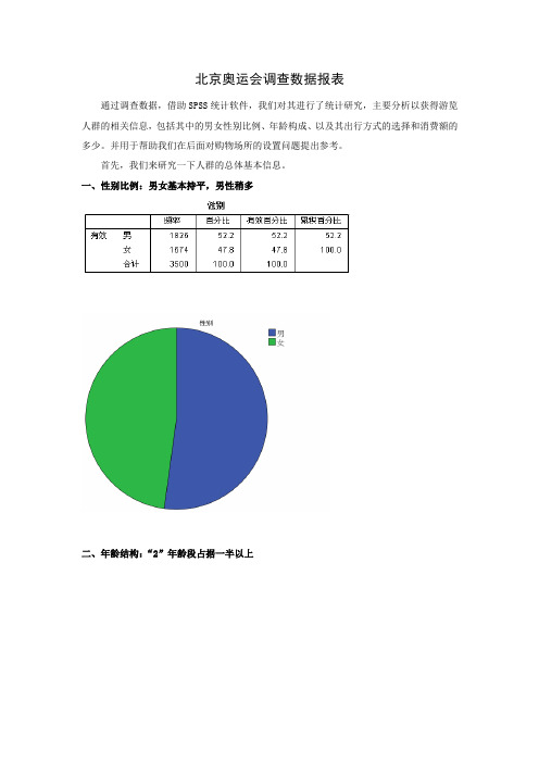 北京奥运会调查数据报表