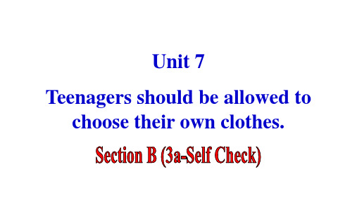 unit 7 Teenagers should be allowed(3a-Self Check)