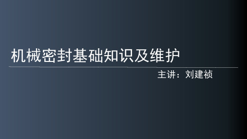 机械密封基础知识及维护