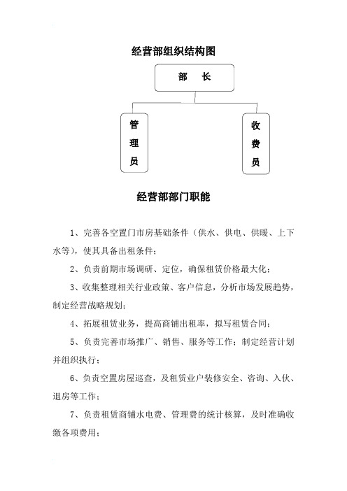 经营部组织结构