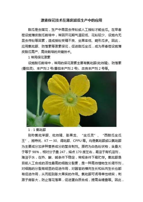 激素保花技术在薄皮甜瓜生产中的应用