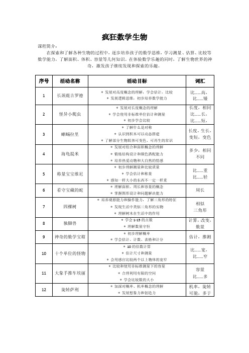 乐高课程体系（目录）