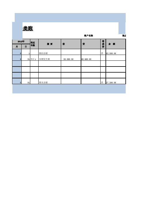 总分类账表格模板