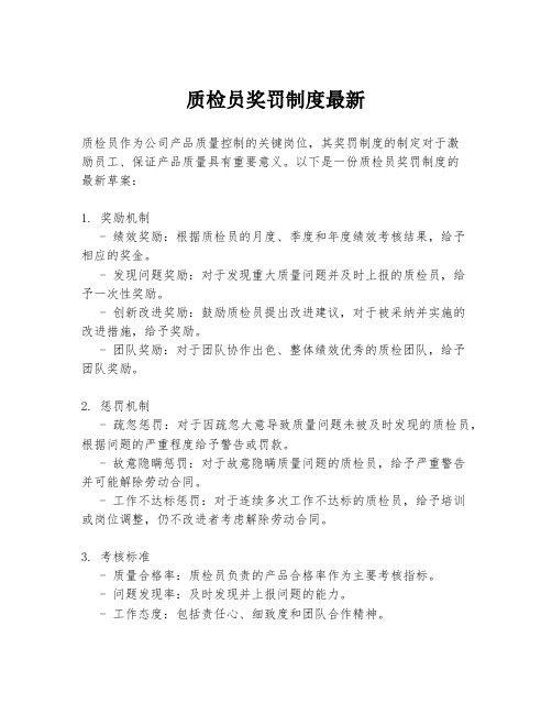 质检员奖罚制度最新