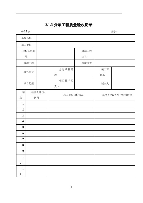 市政道路工程资料表格全套