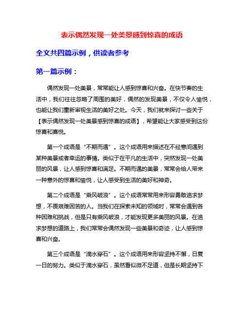 表示偶然发现一处美景感到惊喜的成语