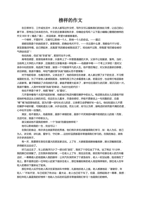 榜样的作文800字（精选7篇）