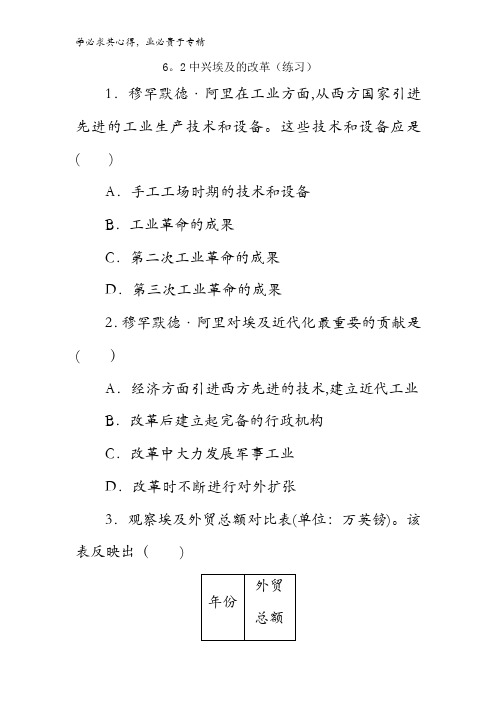 高中历史16.2 中兴埃及的改革 