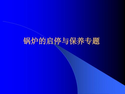 锅炉的启停与保养专题