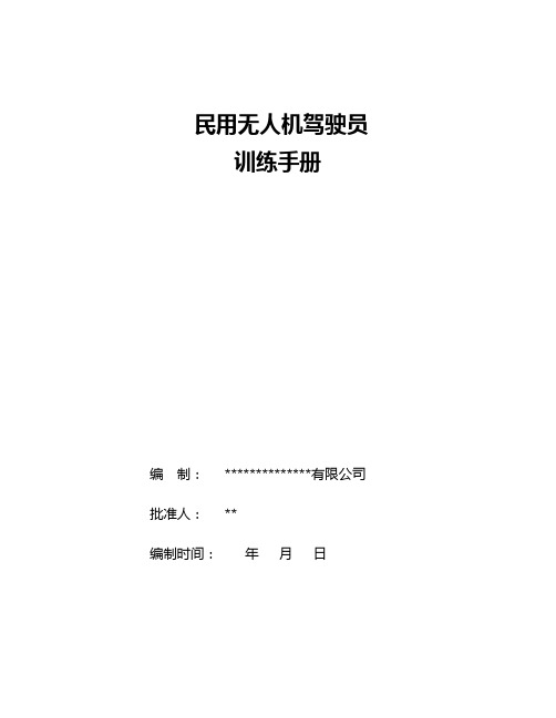 民用无人机驾驶员训练手册(2020)