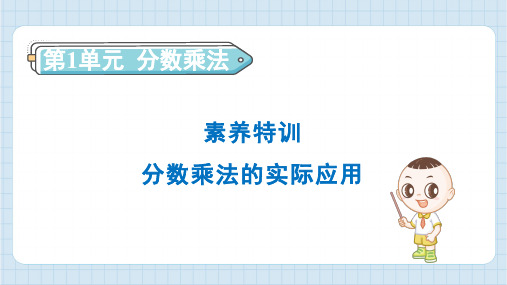 2024年人教版六年级上册数学第1单元素养特训 分数乘法的实际应用