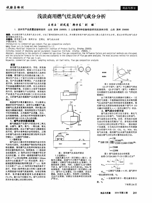 浅谈商用燃气灶具烟气成分分析