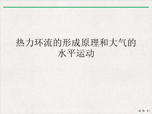 热力环流的形成原理和大气的水平运动ppt实用版