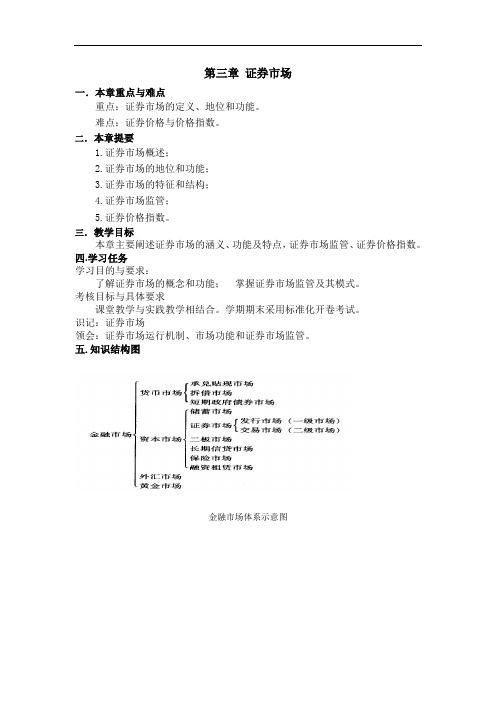 证券投资学教学指南最新版精品-第3章证券市场