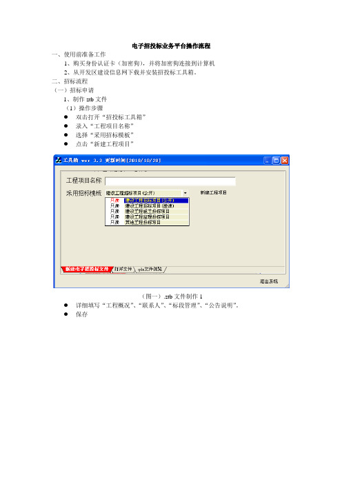 电子招投标业务平台操作流程