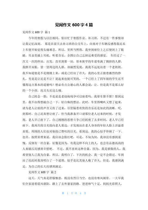 见闻作文600字4篇