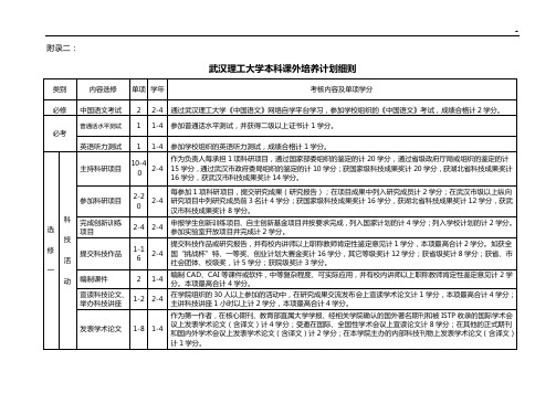 武汉理工大学本科课外培养计划