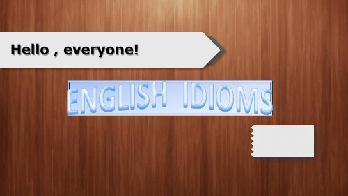 英语俚语English idioms