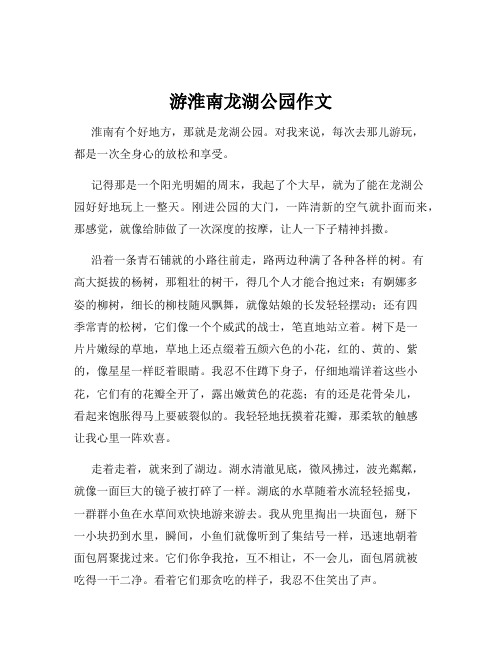 游淮南龙湖公园作文