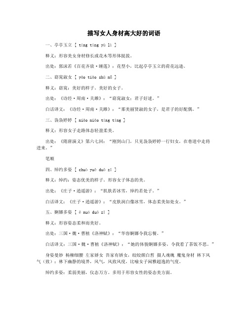 描写女人身材高大好的词语