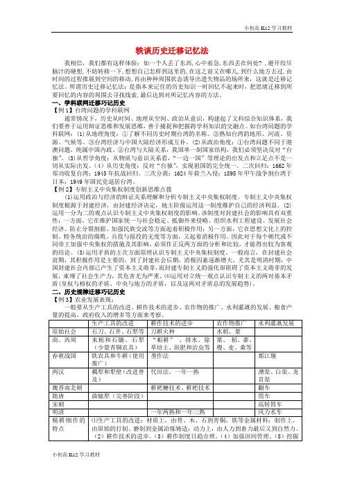 [学习资料]江西省高考高中复习历史 巧记系列44 轶谈历史迁移素材