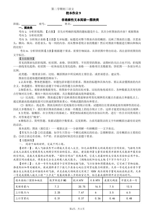 【校本作业】初三语文校本作业9非连文本-图表类