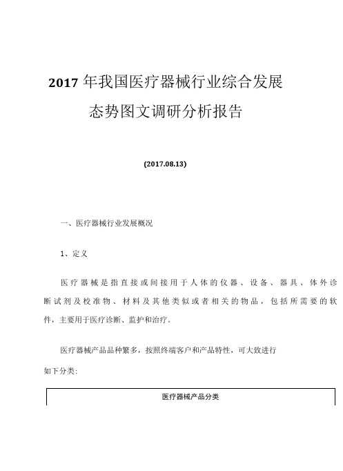 2017年我国医疗器械行业综合发展态势图文调研分析报告