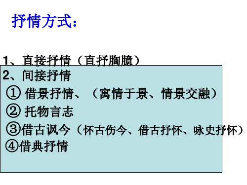 诗歌鉴赏抒情方式