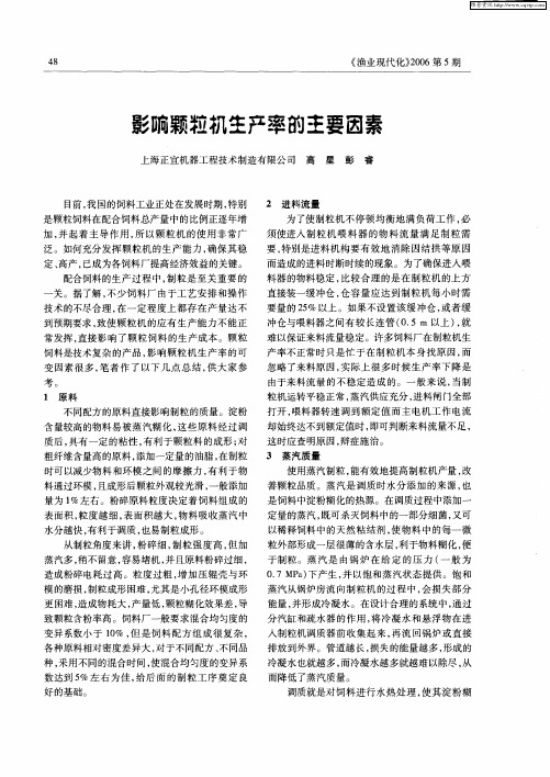 影响颗粒机生产率的主要因素