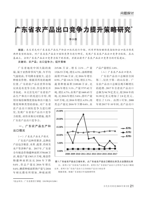 广东省农产品出口竞争力提升策略研究