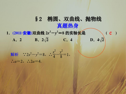 最新-2021届高考数学 专题六第2讲 椭圆、双曲线、抛物线复习课件 理  精品