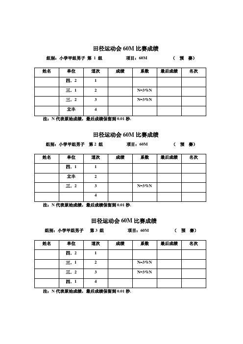 径赛终点记录