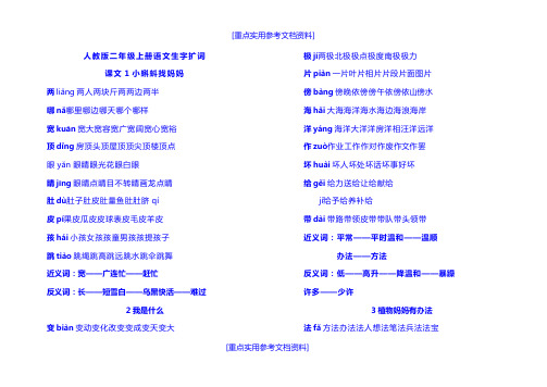 [实用参考]2018年二年级人教版生字组词扩词 (最新)).doc