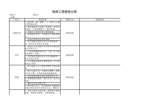 电梯工程查验记录