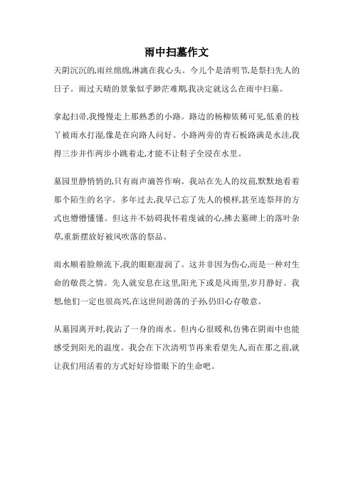 雨中扫墓作文