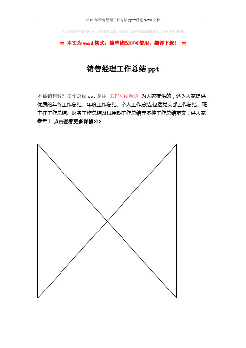 2018年销售经理工作总结ppt-精选word文档 (2页)