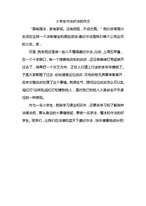 小学生守法护法的作文