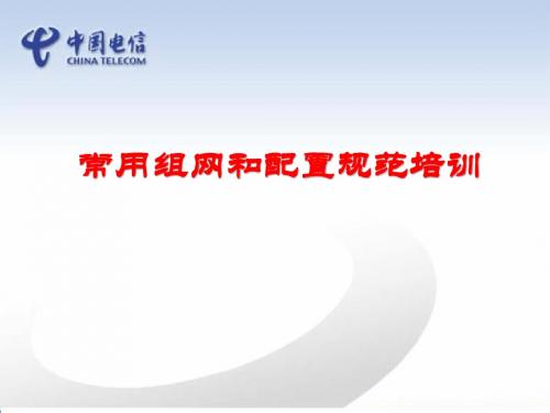 客户网络培训-常见组网