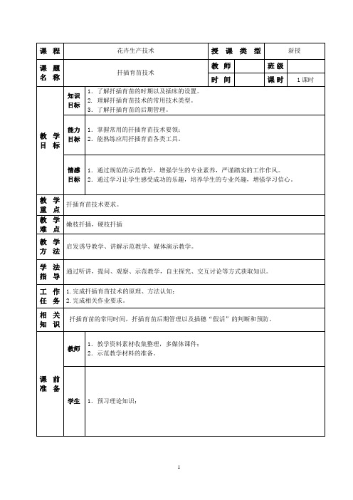 《花卉生产技术》——扦插育苗技术