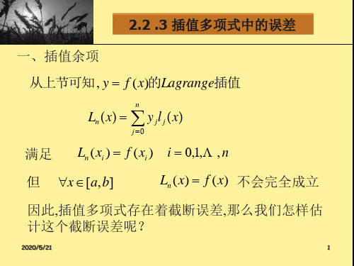 Ch2_2插值余项与误差估计