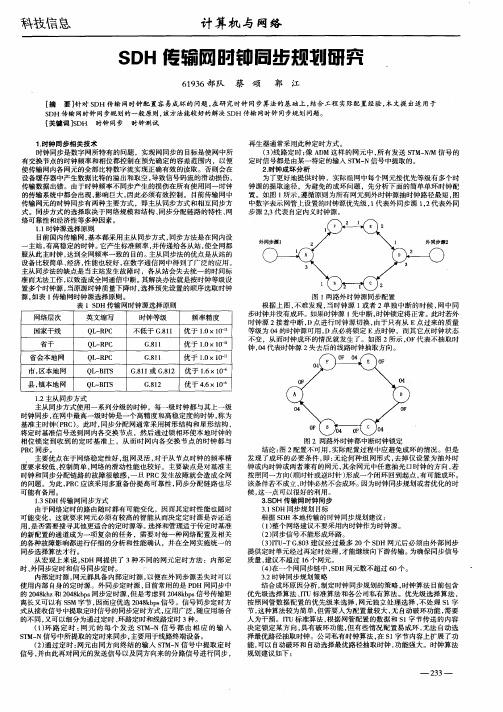 SDH传输网时钟同步规划研究