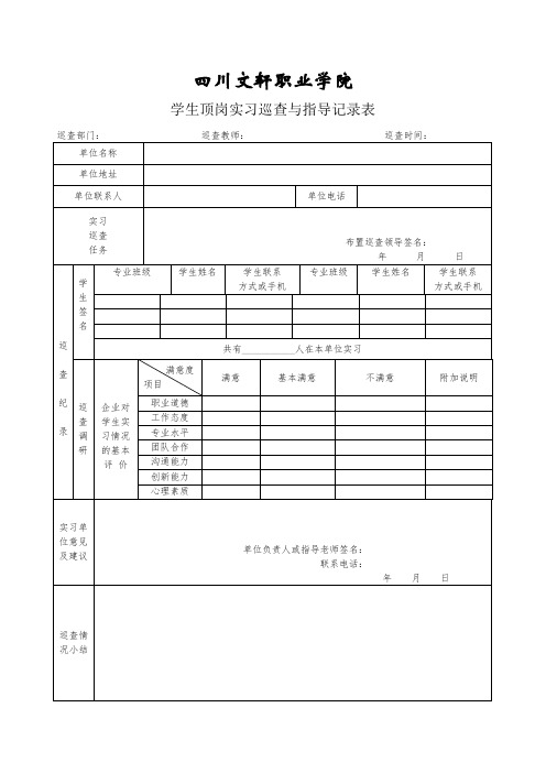 2-顶岗实习巡查与指导记录表-指导教师完成