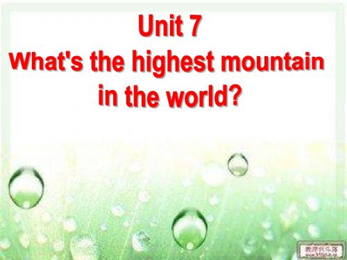 英语人教版八年级下册Unit7  What,s  the  highest