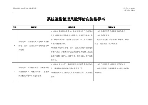 系统运维管理风险评估测评实施指导书