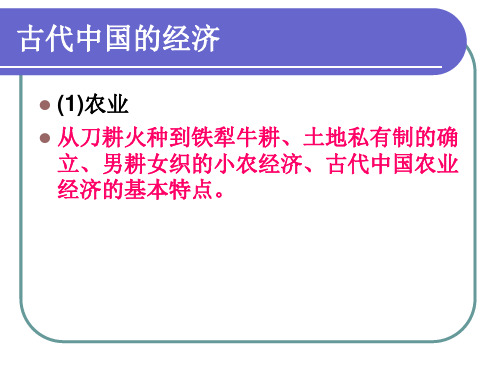 中国经济史考点解析