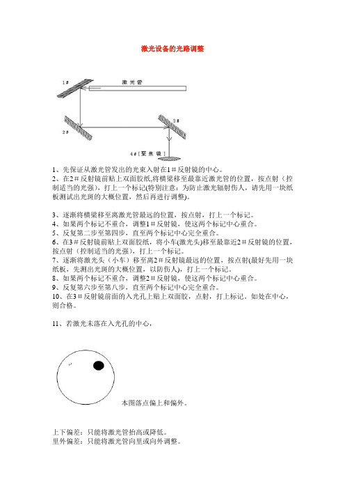 激光设备的光路调整